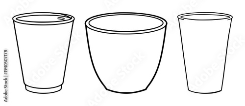 Line art illustration of a steaming ceramic cup with a curved handle, ideal for modern drinkware ads, café menus, and beverage branding projects