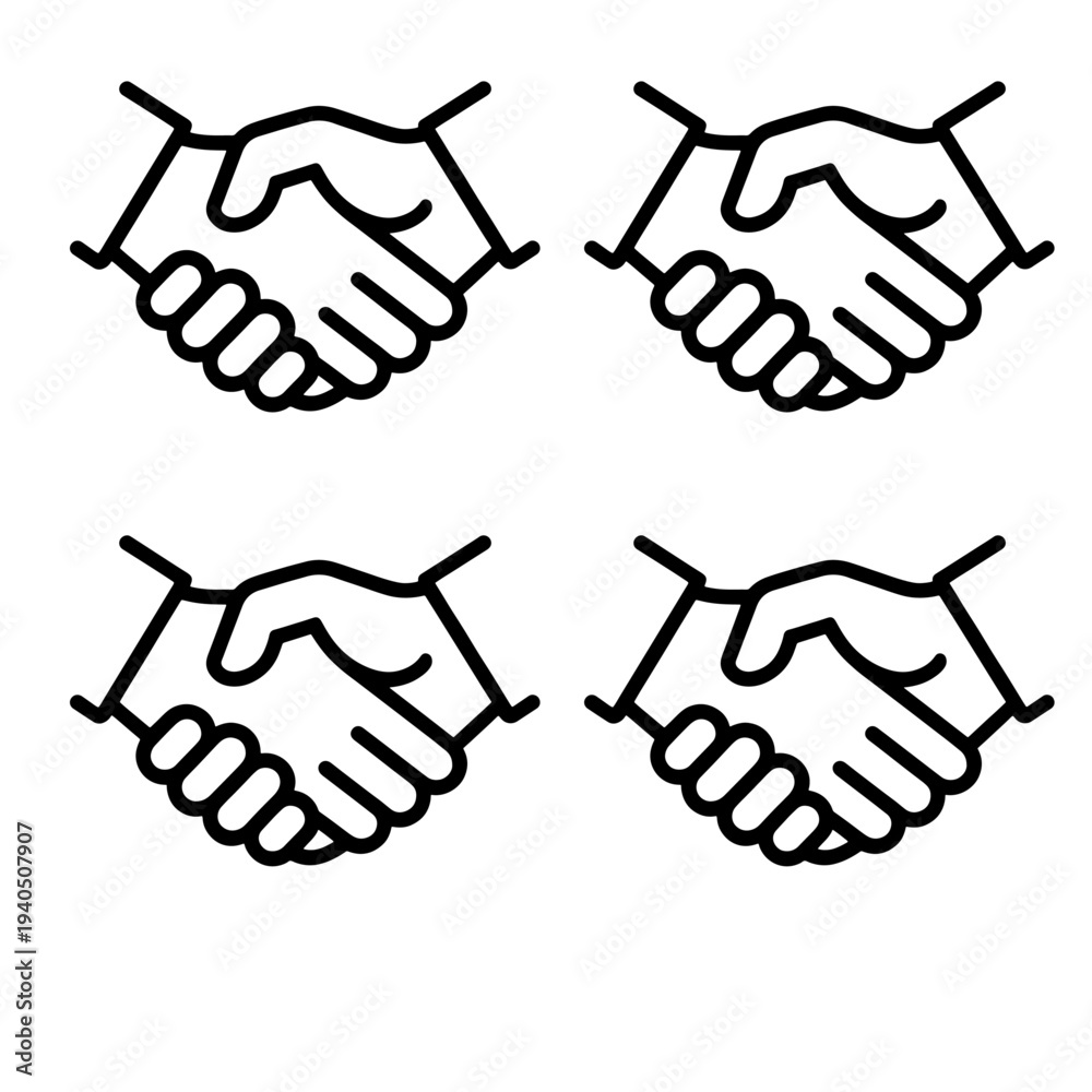 Fototapeta premium Business handshake vector illustration symbolizing agreement partnership and teamwork