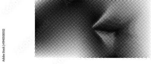 Abstract geometric black and white deco art halftone hexagone  and triangle print pattern