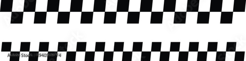 Checkered Racing Flag Border – Black and White Finish Line Vector Pattern