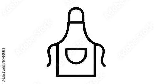 Simple line art of an apron a protective garment silhouette
