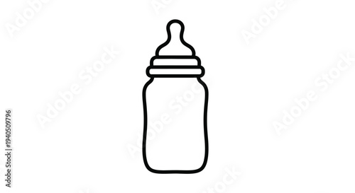 Simple line drawing of a baby bottle a minimalist silhouette
