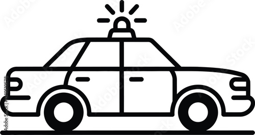 Vector police car icon with siren