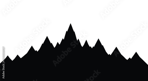 Dramatic mountain range peak forms a striking black silhouette