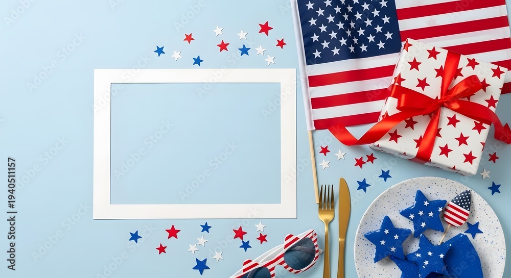 Obraz premium Celebrate labor day with patriotic cheer and american symbols