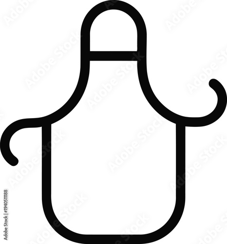 Vector apron icon, black outline