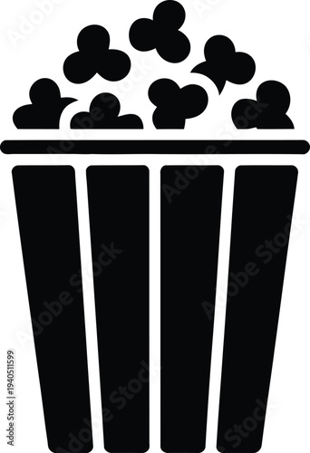 Black vector popcorn icon