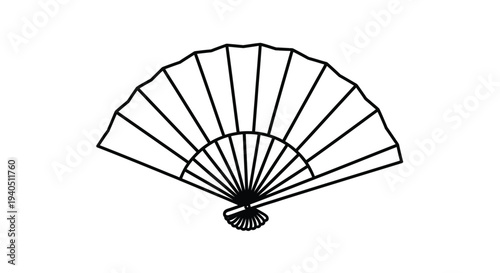 Elegant folding fan design with delicate ribs a striking silhouette