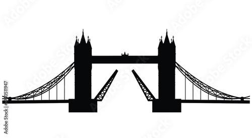 Tower bridge in london a striking black outline silhouette