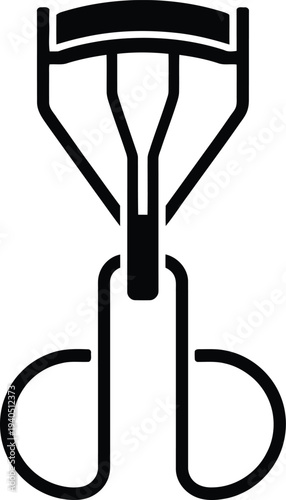 Black vector eyelash curler icon