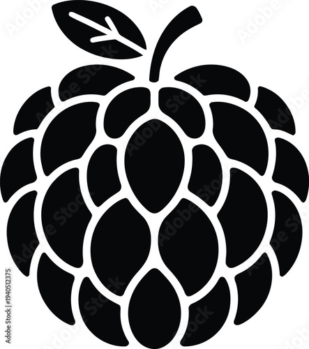 Black hop cone icon vector