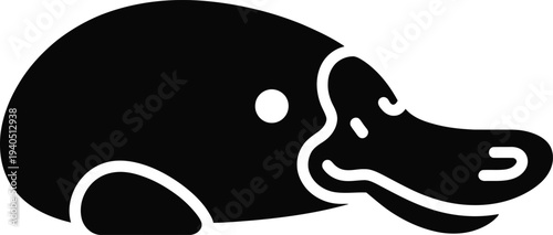 Black vector platypus icon