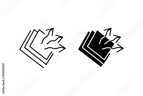 3 Breathable layers icon with editable stroke. Black solid icons