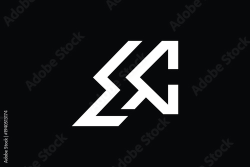 Minimalist letter mc arrow logo vector design template