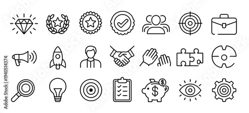 Business and success in a grid diamond laurel wreath