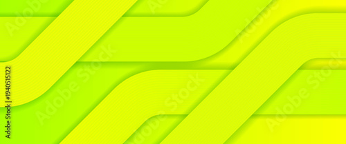 Modern Neon Yellow Abstract Geometric Background. A vibrant vector illustration featuring layered 3D-style diagonal bands with soft shadows and linear textures. Perfect for high-energy tech branding.