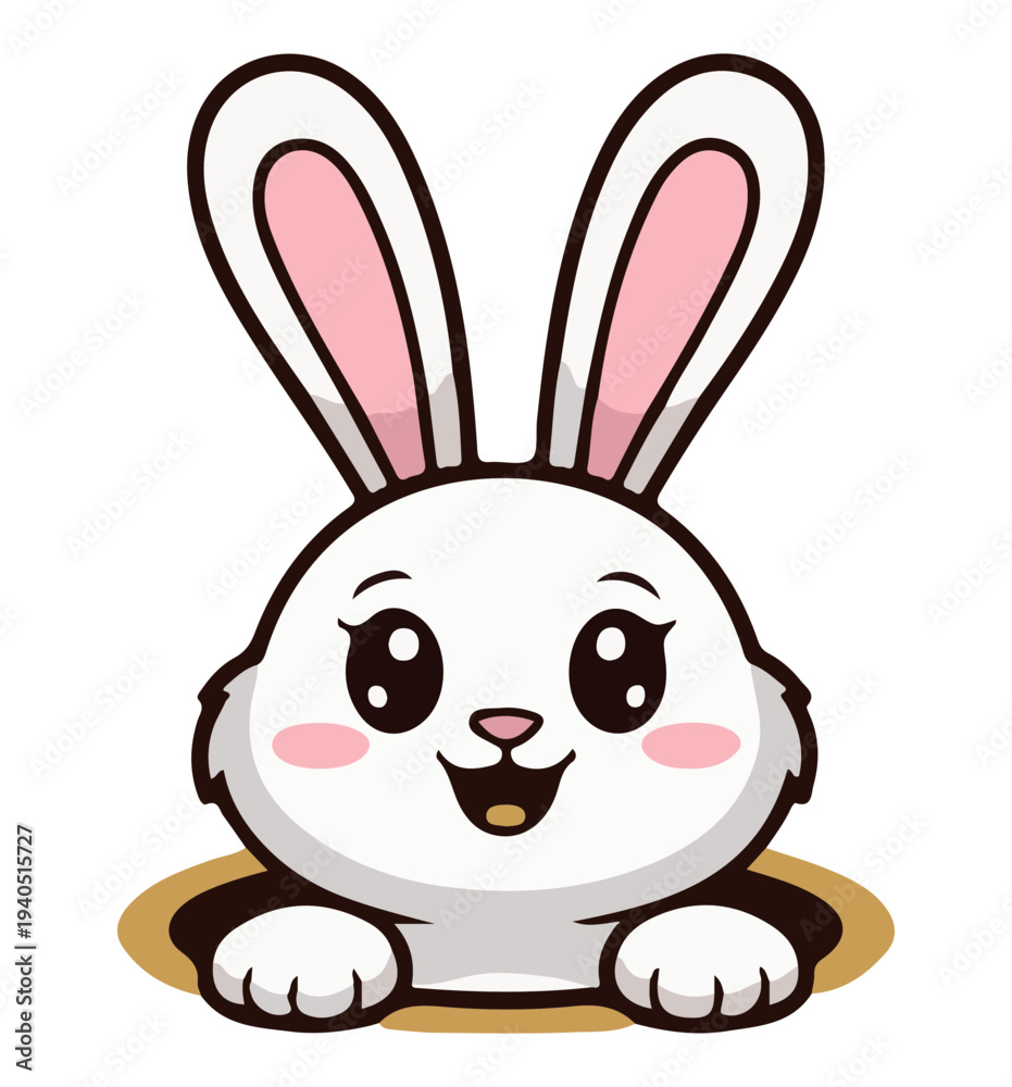 Obraz premium Easter rabbit, easter Bunny. Vector illustration.