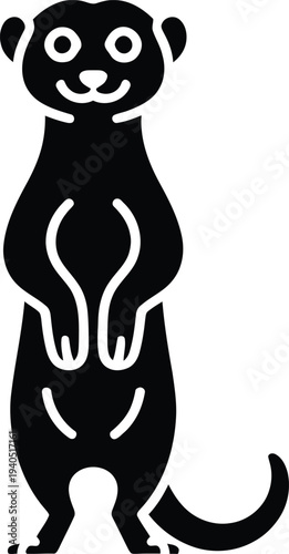 Vector ferret icon, black and white