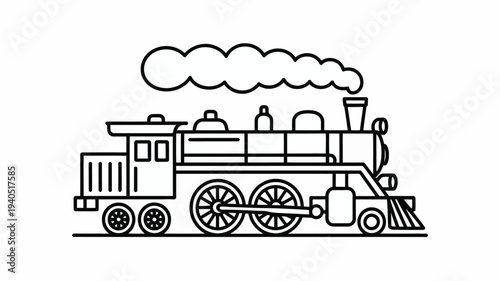 Vector steam locomotive icon