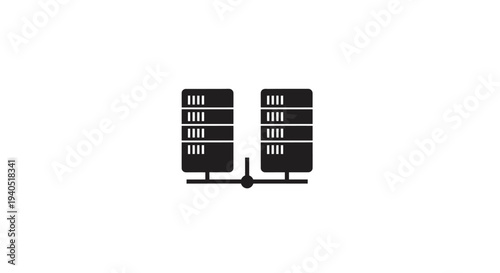 Server Racks Connected to Network Hub.