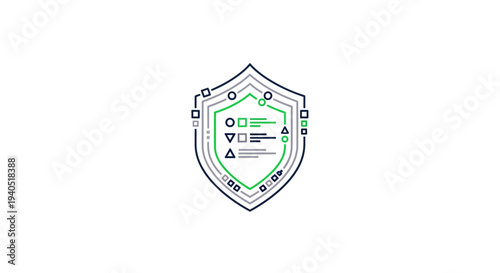 Shield Icon with Heart and Text.