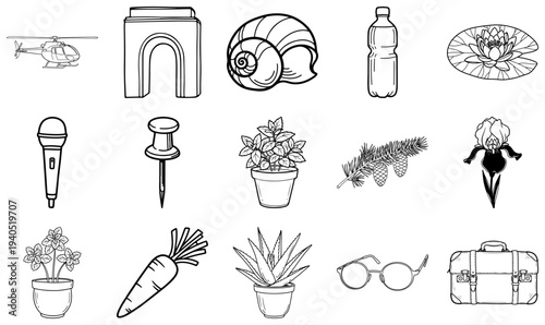 Black and white line of various line black and white 49