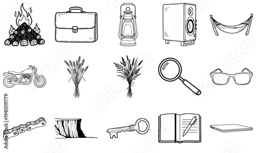 Black and white line of various line black and white 50