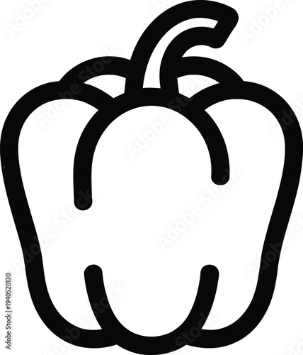 Black vector bell pepper icon