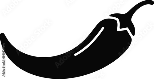 Black chili pepper icon vector