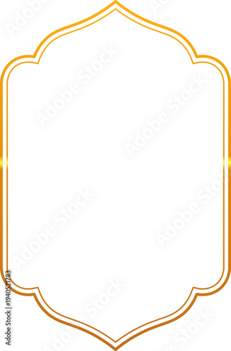 Golden Islamic Ornamental Frame Border