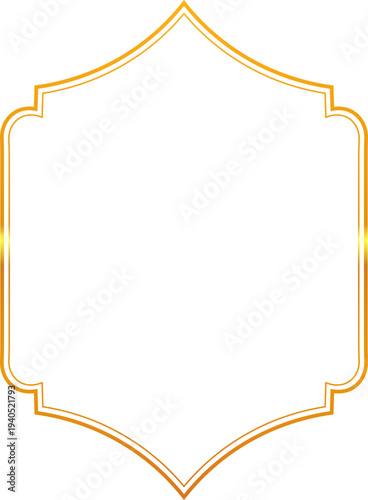 Golden Islamic Ornamental Frame Border
