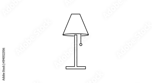 Simple Black Line Drawing Table Lamp.