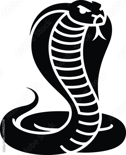 Black cobra snake icon vector