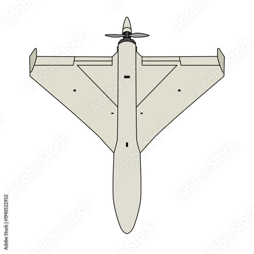 Modern Military Drone Unmanned Aerial Vehicle UAV Vector Illustration