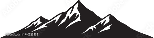 Vector mountain range silhouette icon