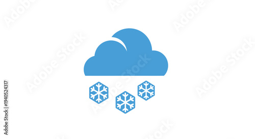Snow cloud with falling snowflakes icon.