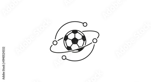 Soccer Ball in Space Orbit.
