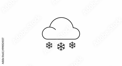 Simple Snow Cloud Illustration Design Element.