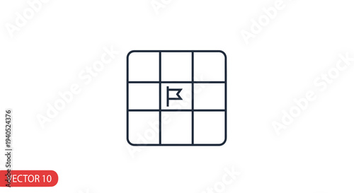 Simple Tic Tac Toe Game Grid Board.