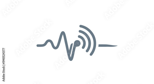 Photos Simple Sound Wave Icon Design Element.