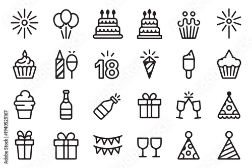 Set of fish skeleton icons arranged in a grid pattern on white background