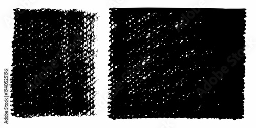 Two black textured rectangles with differing densities on a white background