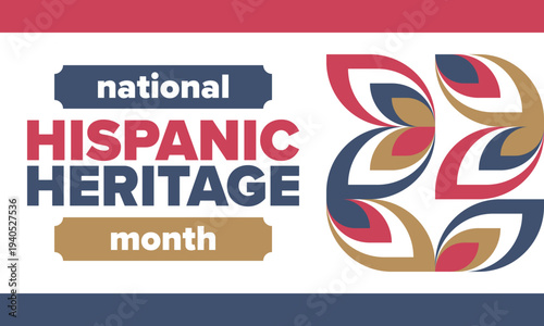 National Hispanic Heritage Month in September and October. Hispanic and Latino Americans culture. Celebrate annual in United States. Poster, card, banner and background. Vector illustration