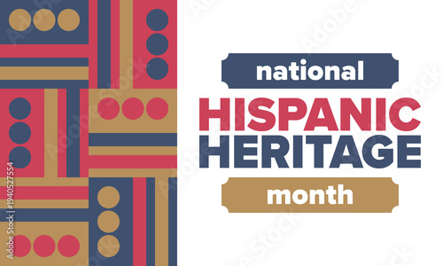 National Hispanic Heritage Month in September and October. Hispanic and Latino Americans culture. Celebrate annual in United States. Poster, card, banner and background. Vector illustration