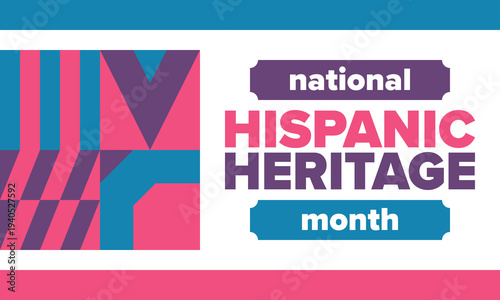 National Hispanic Heritage Month in September and October. Hispanic and Latino Americans culture. Celebrate annual in United States. Poster, card, banner and background. Vector illustration