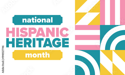 National Hispanic Heritage Month in September and October. Hispanic and Latino Americans culture. Celebrate annual in United States. Poster, card, banner and background. Vector illustration