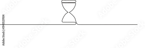 Illustration of minimalist continuous line drawing of an hourglass