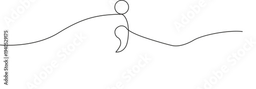 Illustration of minimalist line art semicolon symbol design