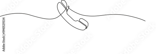 Illustration of single continuous line drawing of a telephone handset