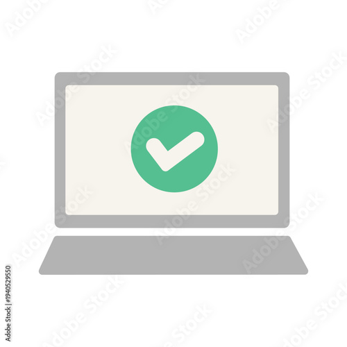 パソコンのチェックマークのアイコン　イラスト